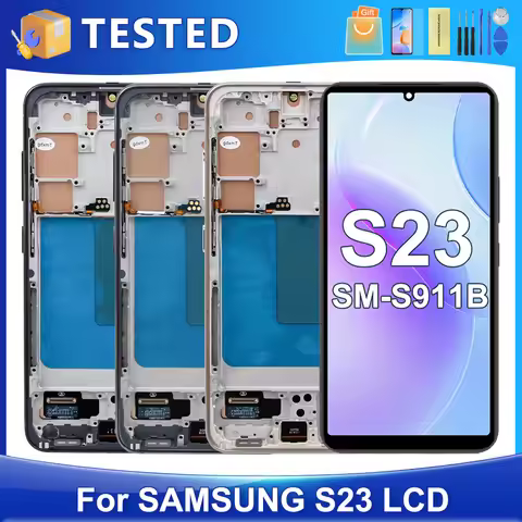 For S23 With Frame Tested For Samsung S23 5G S911B S911U S911W S911N S911E Lcd Display Digital Touch