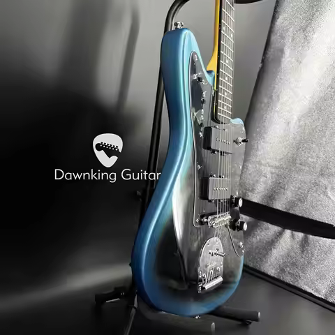 Custom Jaguar White Electric Guitar Black Fretboard 2S Open Pickups Solid Free Shipping