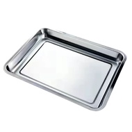 [Stainless Steel Dinner Plate] Food Grade Stainless Steel Tray Rectangular Plate Household Square Pl