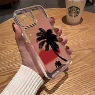 Coconut tree Space Phone Case For iPhone 7 8 Plus XS MAX X XR 14 Pro Max 11 12 13 15 Pro Max SE 2020 Cover Shockproof Clear