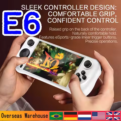 E6 Retro Game Console 5.0-inch Screen 5000mAh Battery 10,000 Classic Games Projection Mode Controlle