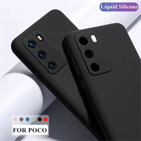 For Poco M3 Pro Case Cover For Xiaomi Poco M4 M3 X4 X3 Pro Case Fundas Coque Original Liquid Silicon