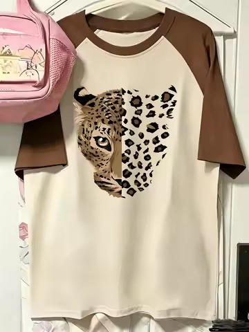 Vintage Tiger T-shirts Women Fashion Tiger T Shirt Short Sleeve Graphic T Shirts Women's Clothing To
