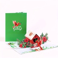 Yipin Red Bird House 3D Three-Dimensional Greeting Card High-Appearance Thickened Greeting Card Holi