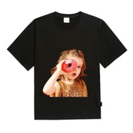 ADLV [acmé de la vie] ADLV BABY FACE SHORT SLEEVE BLACK DONUTS เสื้อยืด oversize หน้าเด็ก ของแท้จากชอปเกาหลี .ba