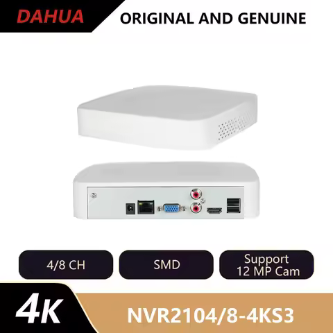 Dahua 4/8CH 1U 1HDD Lite NVR SATA Max 20TB 4K HDMI Supports 12MP Camera SMD H.265+ NVR2104-4KS3 NVR2