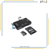 ATOZ Shop 6in1 SD Card Reader with USB 3.0 Micro USB 2.0 Type-C 3.0 with 3 Card Slots，Card Reader fo