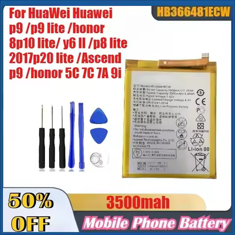 3500mAh HB366481ECW for HuaWei Huawei P9 /P9 Lite /honor 8 P10 Lite/y6 Ll /P8 Lite 2017 P20 Lite /As