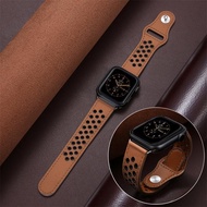 [HOT JUXXKWIHGWH 514] สายหนังสำหรับ Apple Watch Band 44มม. 40มม. 45มม. 41มม. 42มม. 38มม. 44 45มม. เข็มขัด Correa สร้อยข้อมือ IWatch Series 3 4 5 6 Se 7สาย
