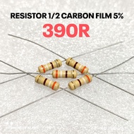 (10 PCS) RESISTOR 1/2W 1/2WATT 390R 390 OHM CF 5% ROHS