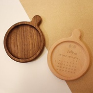 【蒔設計-日曆系列】荷米斯Hermes 北歐木質杯墊-客製化日期