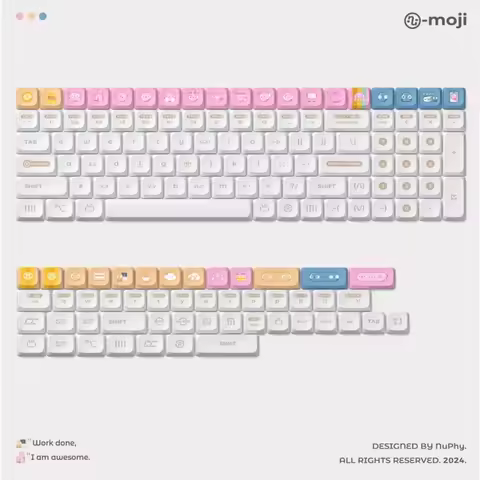NuPhy Numoji 150pc Keycap PBT 5 Side Thermal Sublimation nSA Profile Small Full Set Hot Swap for Dwa