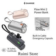 SHARGE Flow Mini 2 Portable Charger WIth Changeable Plugs Fast Charging for Travel