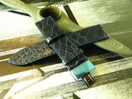 NOS 倉底 MADE IN ITALY VALENTINO 22MM 真鱷魚皮錶帶 連 22MM摺叠錶扣 DEPLOYMENT BUCKLE