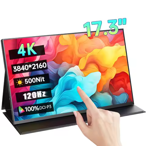 17.3 Inch 4K 120Hz 3840*2160P Portable Monitor 100%DCI-P3 500Nit HDR FreeSync 1MS IPS Screen Game Di