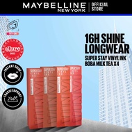 [ALL 4 Shades] Maybelline Super Stay Vinyl Ink Boba - 16H Longwear, Milk Tea Scented Liquid Lipstick