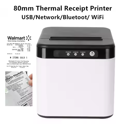 Q821 POS Printer 80mm Thermal Receipt Printer with Auto Cutter Support Cash Drawer USB/LAN/Bluetooth