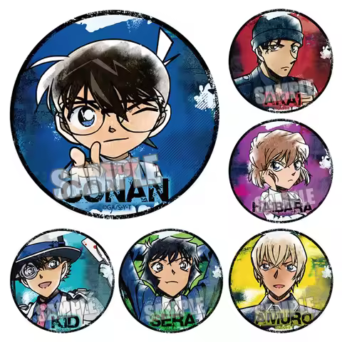 Anime Detective Conan Badge Akai Shuichi Kaito Haibara Amuro Tooru Pin Brooch Collectible Merchandis