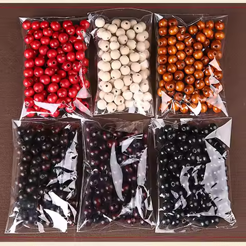 8-500pcs Wood Beads Spacer Loose Wooden Craft Beads 4-20mm Brown red black coffee Wood Beads For Nec
