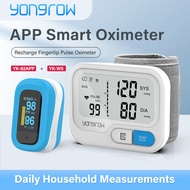 Yongrow Chargable Fingertip Pulse Oximeter With APP & Digital Blood Pressure Monitor Electronic Wris