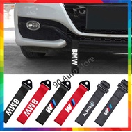 ‍ Car Bumper Front Trailer Belt Carbon Fiber Traction Rope Decorative Sticker Emblem Badge for BMW M