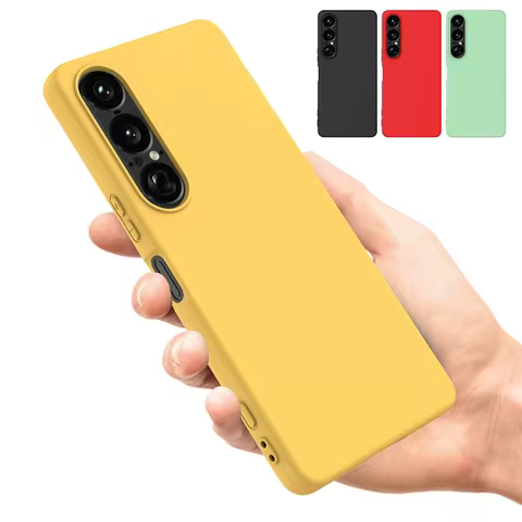 Liquid Silicone For Sony Xperia 1 VII Case Soft Xperia 10 VI 5 IV 1V XPERIA Pro I 1 VII Cover