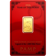 FEHMAS GOLD PAMP Suisse 24K/999.9 Gold 2026 Lunar Horse Gold Bar