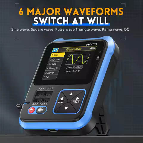 FNIRSI DSO-TC3 Digital Oscilloscope Multifunction Electronic Component Tester 3-In-1 Function Signal