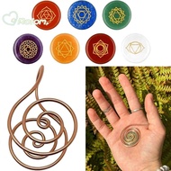 ROFOM Copper Palm Ring, Jewelry Accessories Adjustable Spiral Palm Ring,  Handmade Reiki Energy Spir