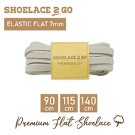 SHOELACE 2 GO ELASTIC RUBBER FLAT SHOELACES - FLAT SHOELACE ELASTIC 7MM - EF7 - A2 - OFF WHITE - 90C