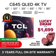 New | TCL C645 QLED 4K Google TV 43 50 55 65 75 85 inch | Wide Color Gamut | Dolby Vision Dolby Atmos | 120 Hz DLG  | HDMI 2.1 | Google Duo