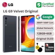 Original Used LG G9 Velvet 6GB RAM 128GB Storage 6.8" P-OLED Snapdragon 765G 5G Under Display fingerprint 48MP+16MP Camera Smart Phones