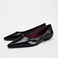 Spain ZARAˉ 2024 Autumn And Winter New Leopard Print Pointed Retro Fashion Low Mouth Flat Shoes Low