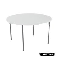 Lifetime USA 48 Inch Round Fold-In-Half White Table - Versatile Durable Easy Storage Eco-Friendly!