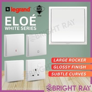LEGRAND ELOE White Series Switch Socket Big Rocker Glossy Finish Suis Socket Rumah Doorbell/13A Swit