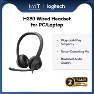 Logitech H390 Wired Headset for PC/Laptop, Stereo Headphones w Noise Cancelling Microphone, USB-A