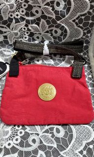 全新 Kipling  May 帶可拆 手拿包 肩背包 斜背包 紅金花 1180