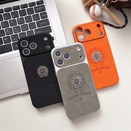 Street Wear Leather Crow Heart Suitable for Apple iPhone 16 Seconds to 17 Series 17Promax Phone Case