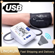 English Voice USB Arm Blood Pressure Heart Rate Monitor Tekanan Darah High-Accuracy Blood Pressure Sphygmomanometer Tonometer