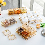 Beixiju- Nordic Fruit Snacks Serving Platter with Lid Dried Fruit Tray for Nuts Home balang kuih raya