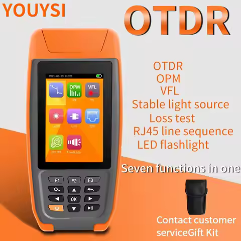 YOUYSI mini OTDR Fiber Optic Reflectometer with 7 Functions VFL OLS OPM Loss Cable Tester otdr
