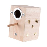 Parrot Breeding Box Bird House Parakeet Nesting Box Wooden Cage Accessories for Small Medium Birds B