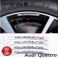 Set/4pcs Audi Quattro Logo Emblem Badge Wheel Rim Stickers Aluminum Decal For A3 A4L Q3 Q5 Q7