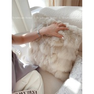 Attitude Real Fox Fur Pillowcase Living Room Sofa Model Room Luxury Pillow with Pillow Core