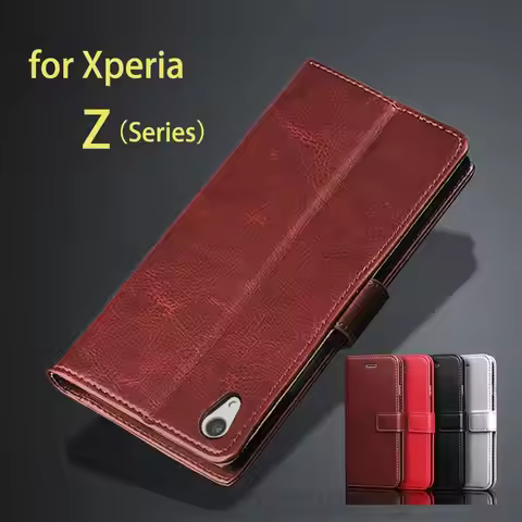 Luxury Wallet Case for Sony Xperia Z3 Z5 Premium Compact Z2 Z1 Case Flip Leather Cover Card Holder H