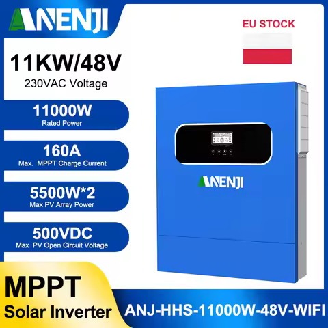 ANENJI 6.2KW 11KW 4KW Hybrid Solar Inverters 220V 48V On/Off Grid Wifi MPPT Pure Sine Wave With CT S