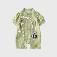 Baby Jumpsuit Chinese Style Summer Clothing Days Clothes Baby Boy out Romper Thin Romper Hanfu Sheath