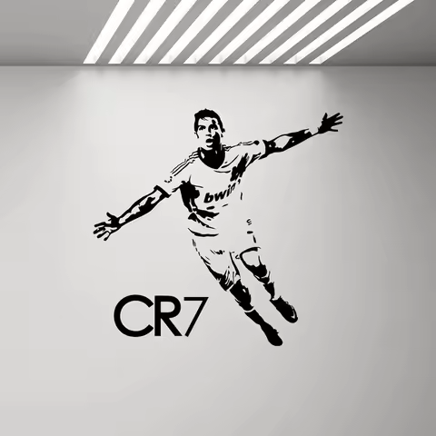 Ronaldo Poster Wall Decal CR7 Sign Vinyl Sticker Gym Sport Soccer Player Fan Gift Wall Sticker for H