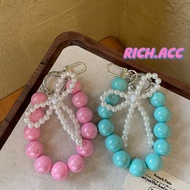 Colorful Dopamine Bag Pendant Colorful Bow Beaded Keychain Lanyard Ins Style Mobile Phone Case Lanya