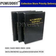 0201 0402 0603 0805 0402 SMD Chip capacitor kit capacitor sample book 38~92Value 950PCS~4600PCS 10uf